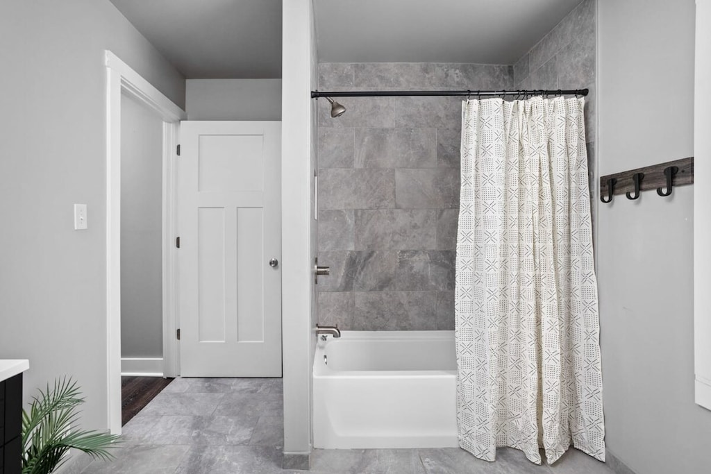 Modern tiles and relaxing bath await your rejuvenation after a day of adventure!