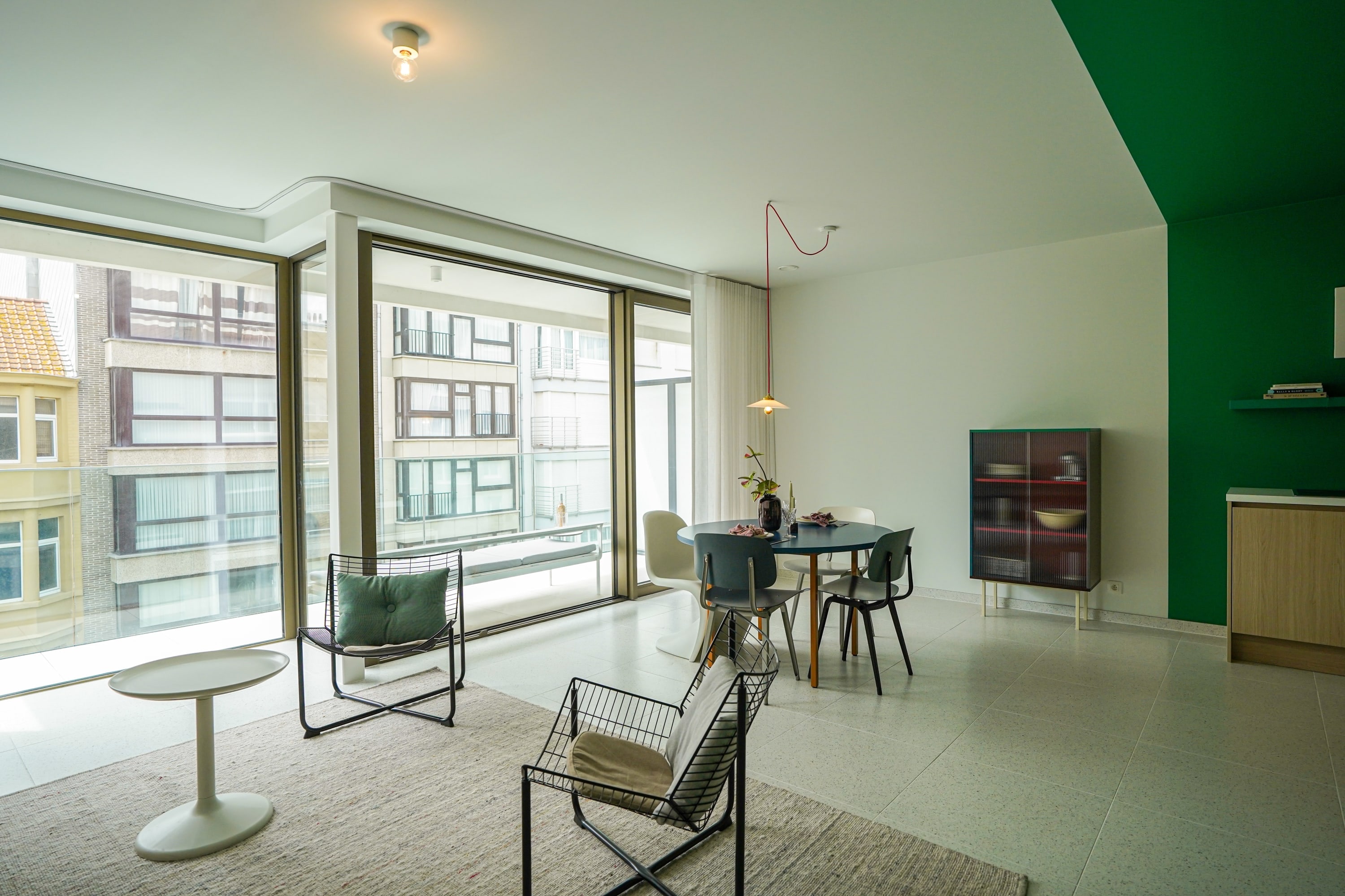 Bright living room and dining room