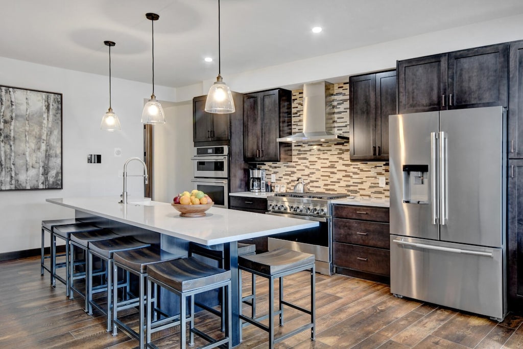 Kitchen Area with Island Seating for 8