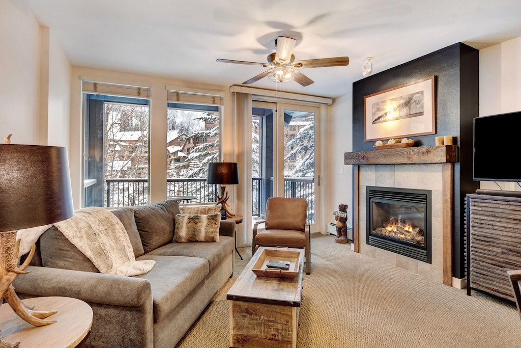 Cozy Up in Front Of The Gas Fireplace
