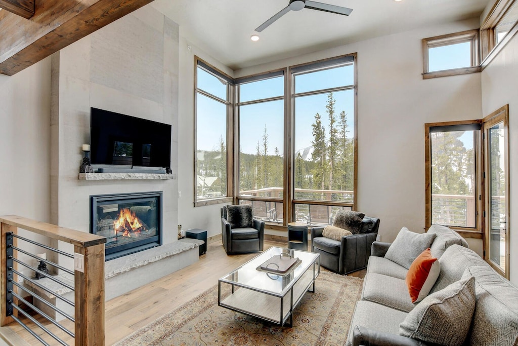 Great Room With Custom Floor To Ceiling Windows