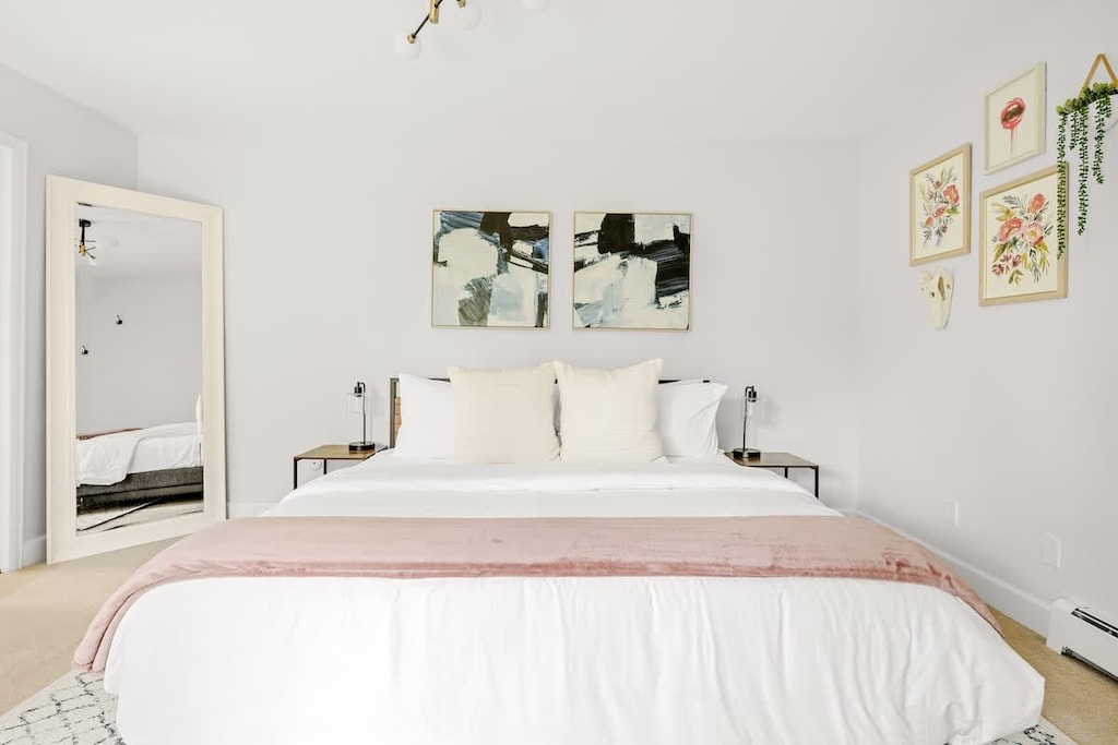 Upstairs bedroom has a king bed