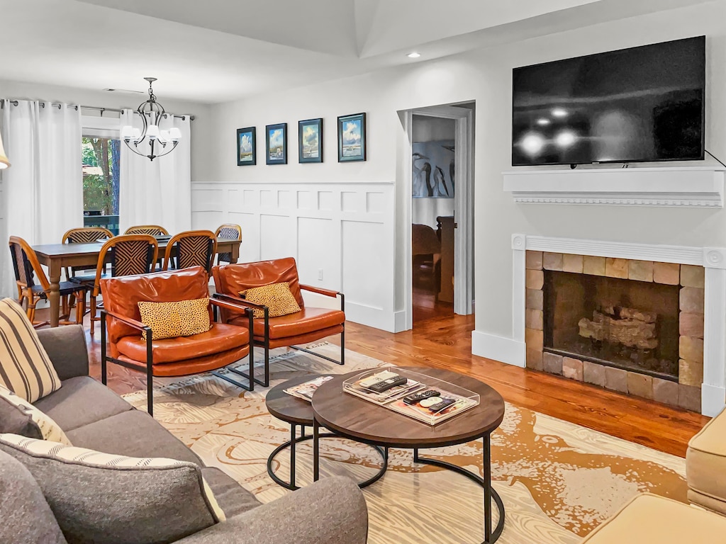 Flat screen TV in the open living area