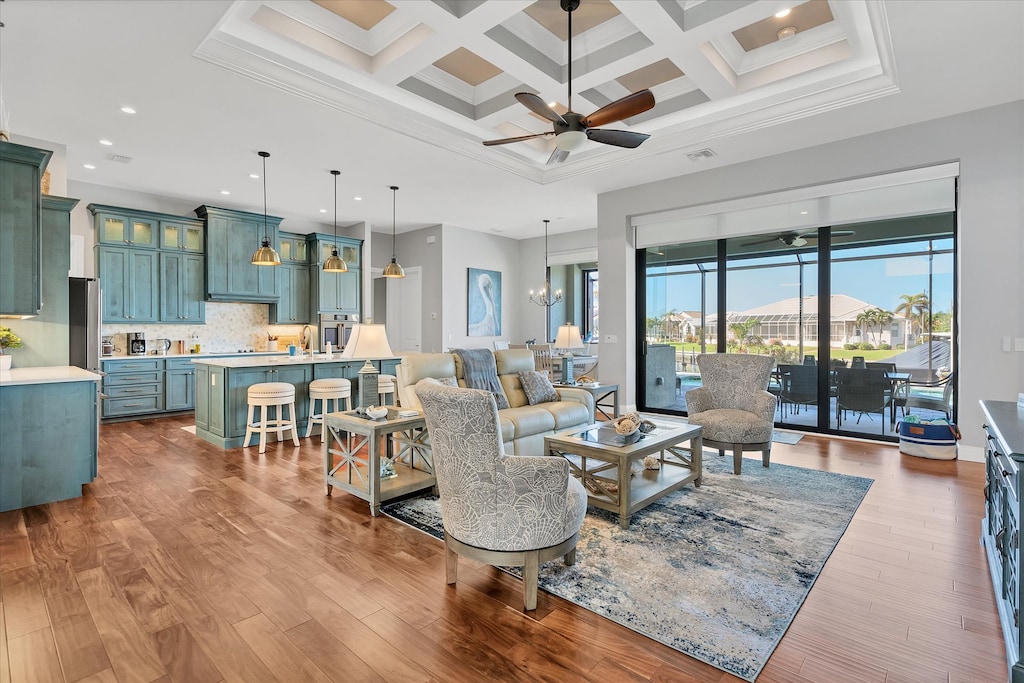 Living room is full of natural light