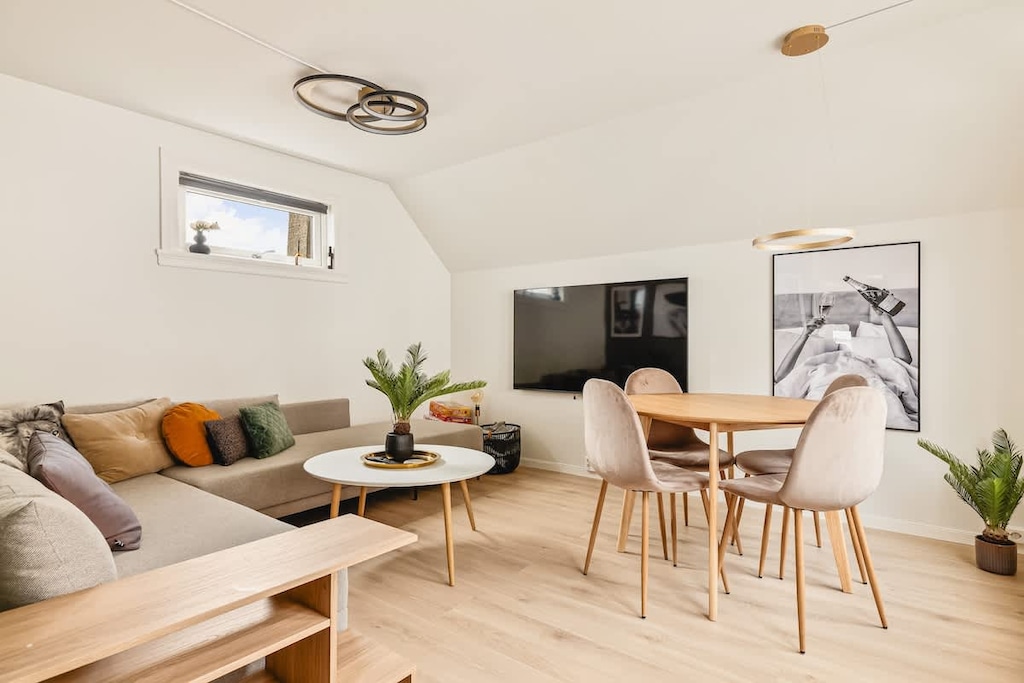 Living room ⎮60`smart TV ⎮ Sleeping sofa