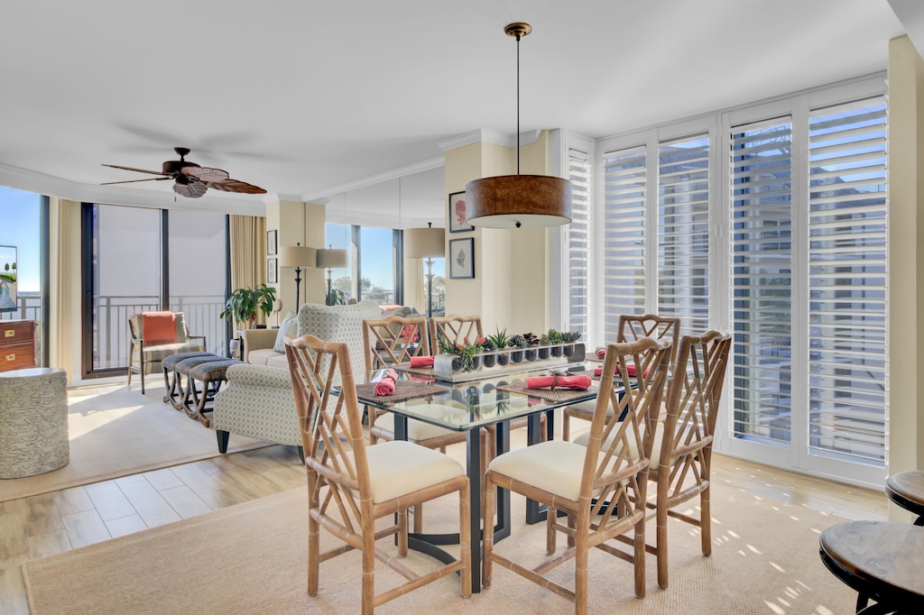 Living area and dining area.