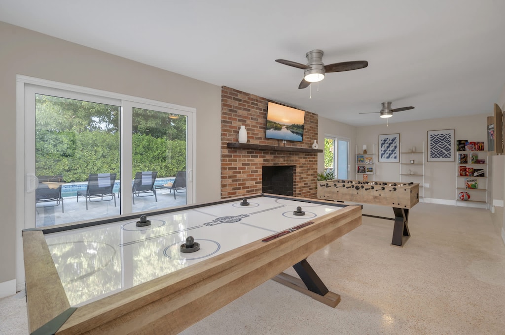 We have a game room with an air hockey table, foosball, and board games!