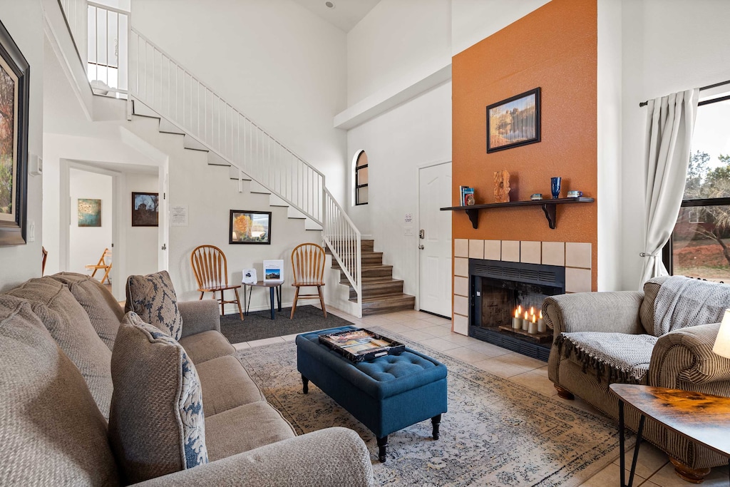 Spacious living area for relaxing and enjoying company.