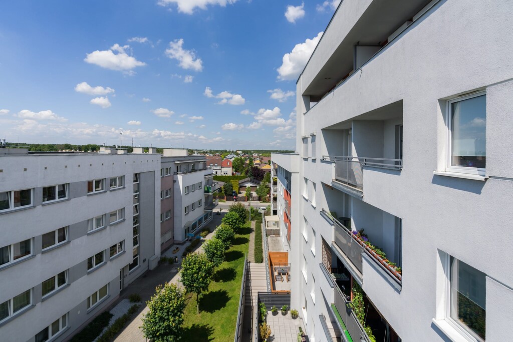 View from the apartment of the surrounding area. 