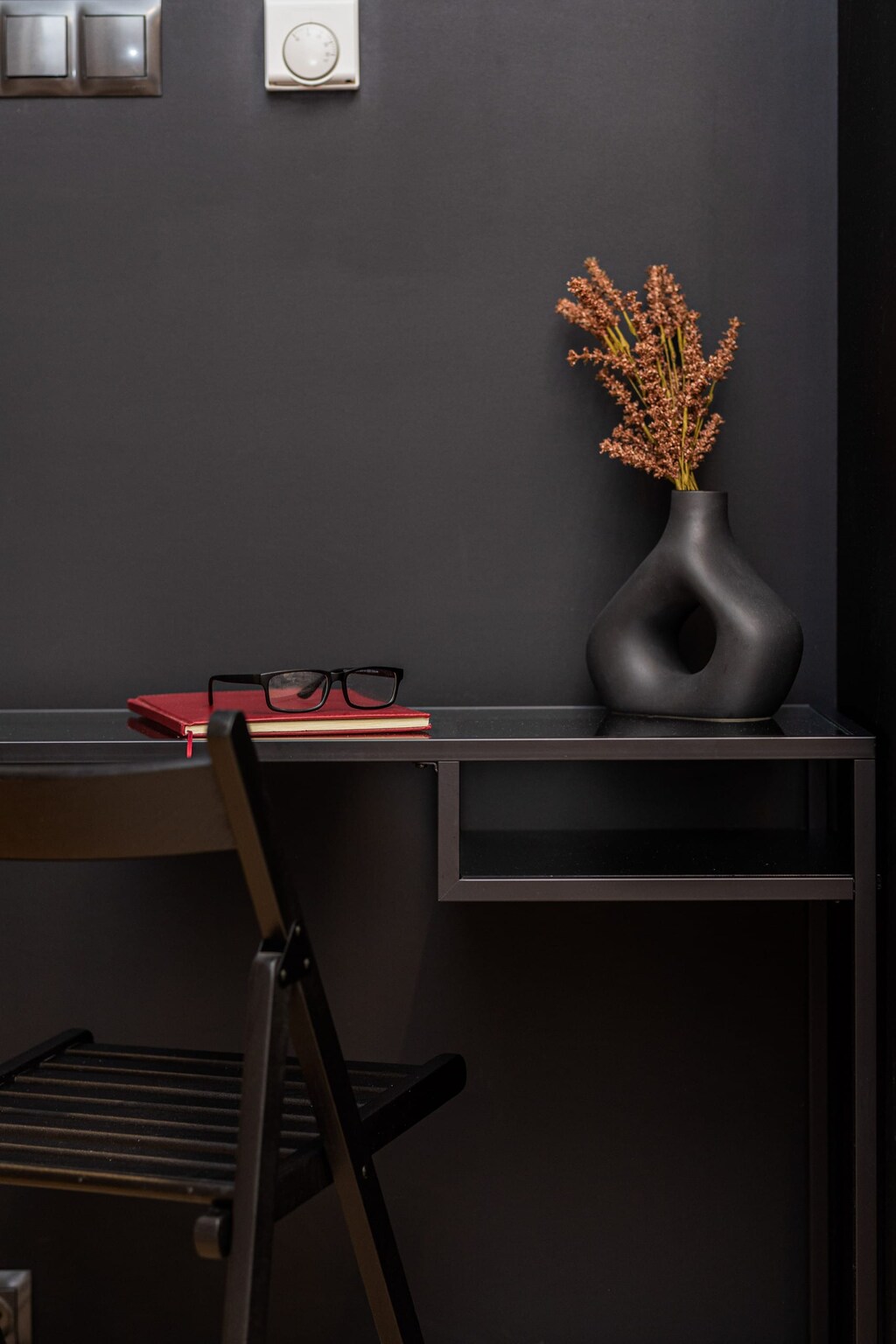 Desk with chair for remote work. 