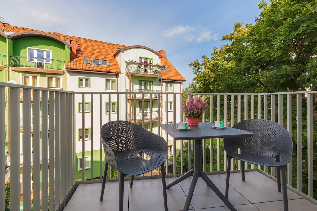 Balcony perfect for drinking coffee or tea. 