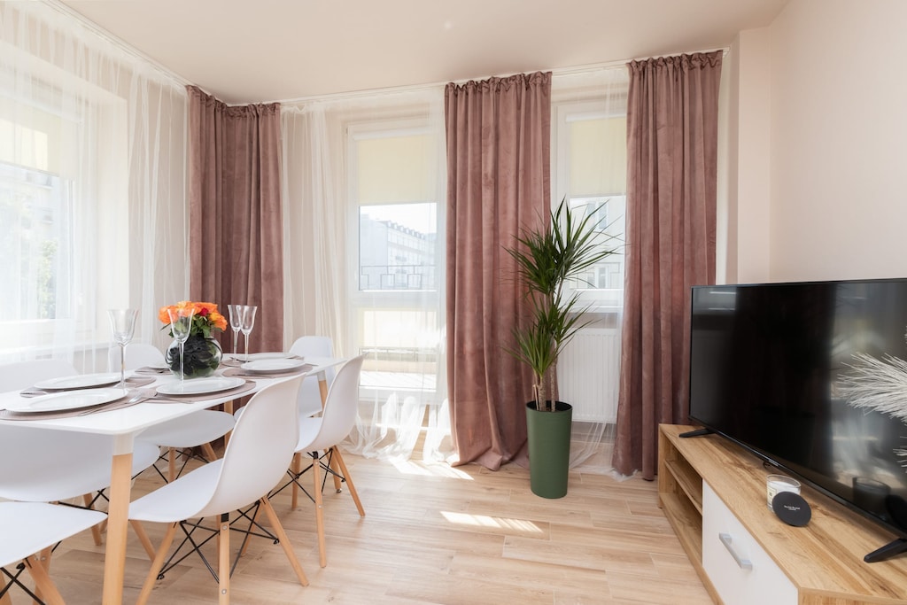 Modern TV in the apartment. 