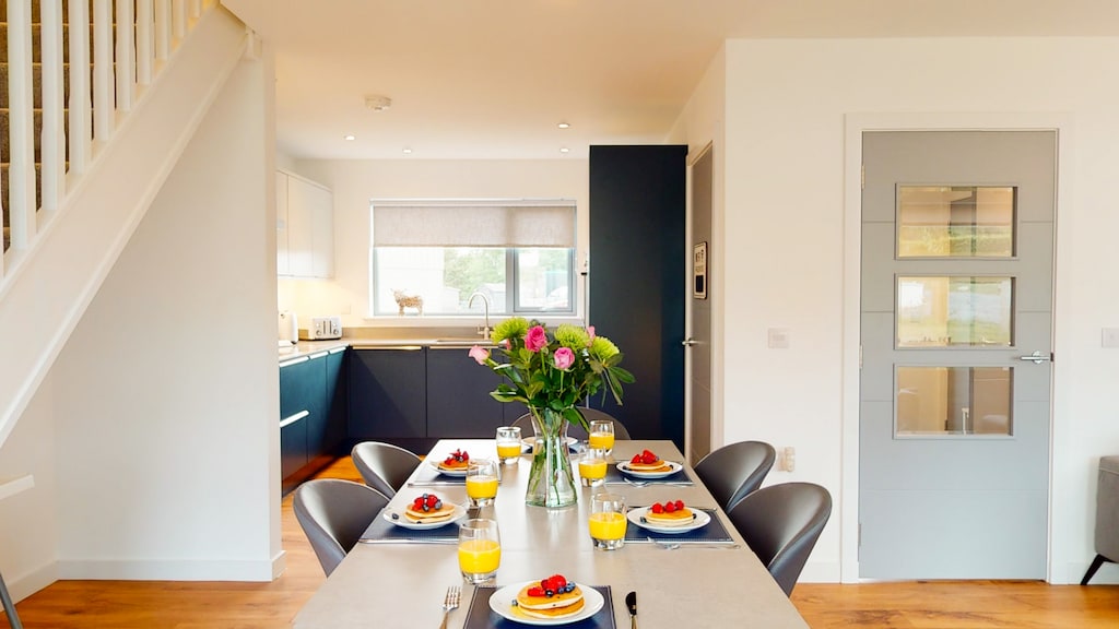 Dining space in modern open plan space