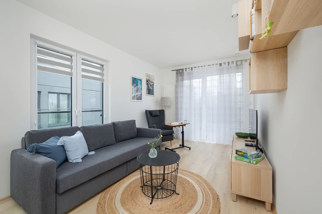 Living room with an access to the balcony