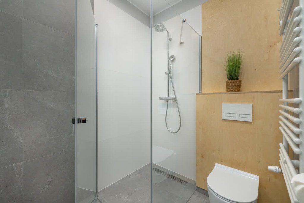 Bathroom with a washing machine