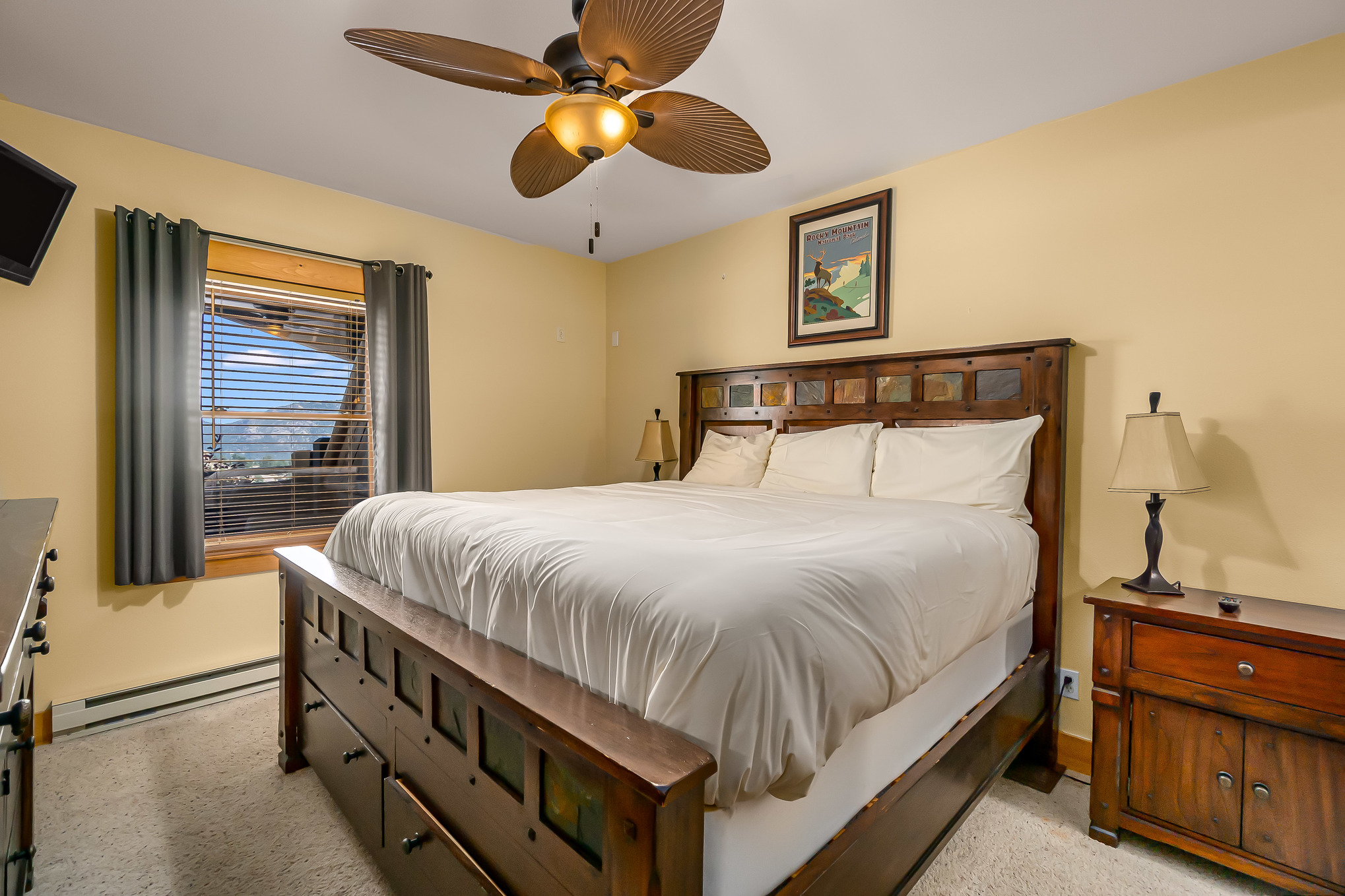 Spacious King bed, Window for some beautiful mountain views.