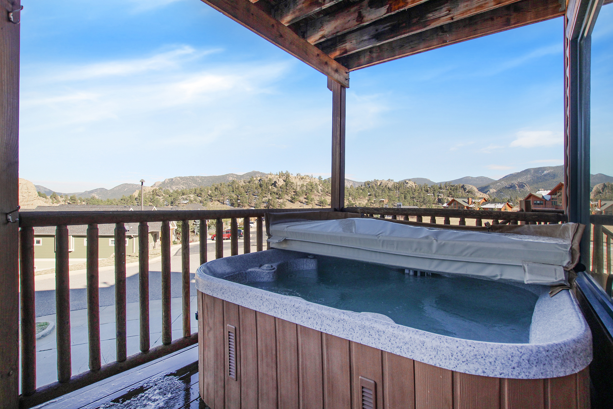 Enjoy your own private hot tub on the condo's deck.