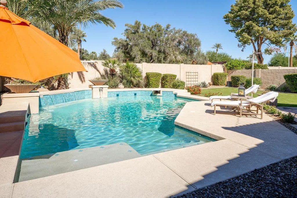 Escape the desert sun and cool off in this amazing pool.