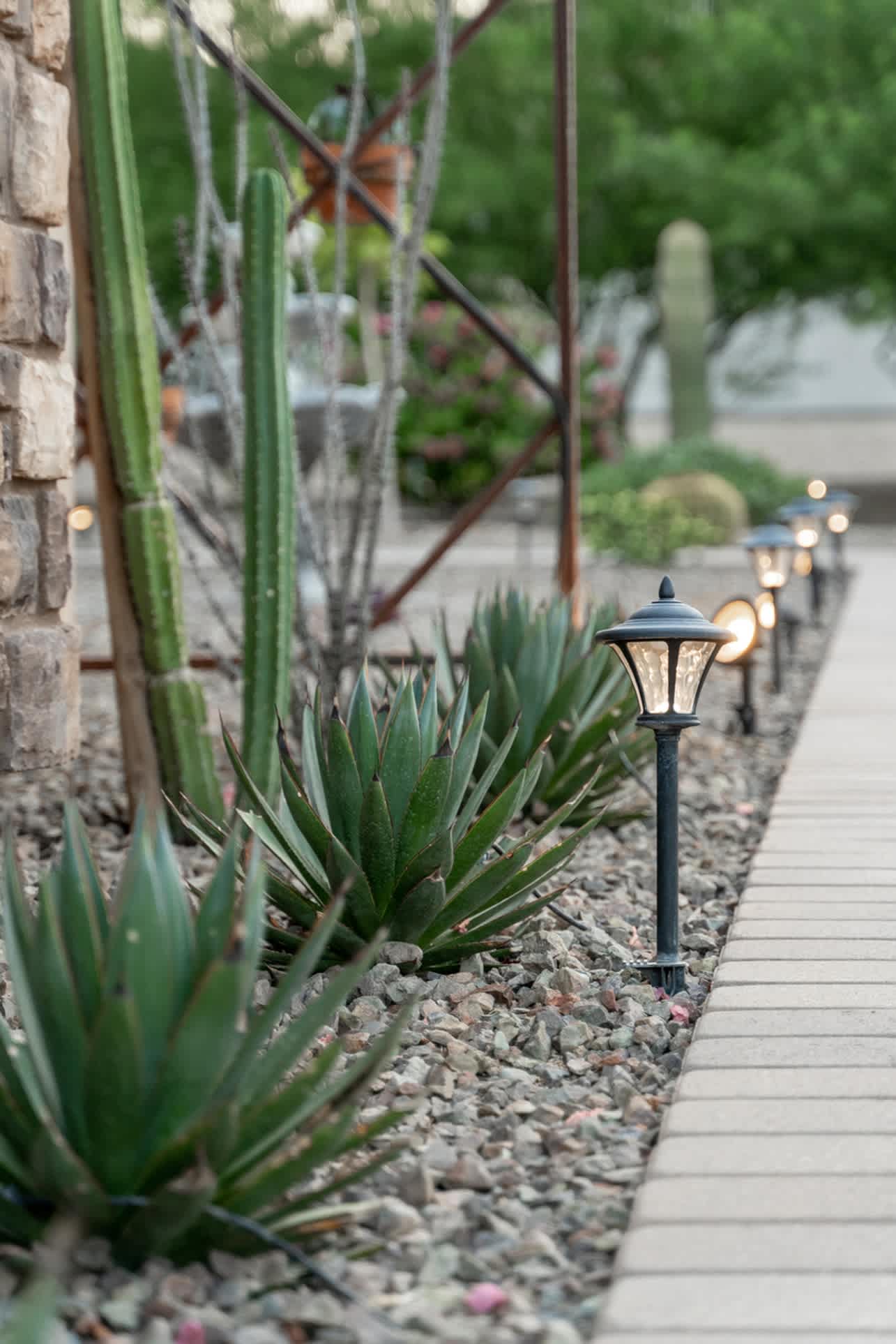 Well light pathway at the property.