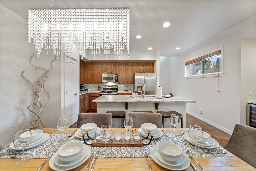 Dining area and kitchen