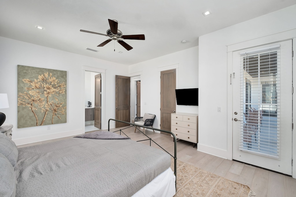 Bedroom #10 has access to the front balcony.