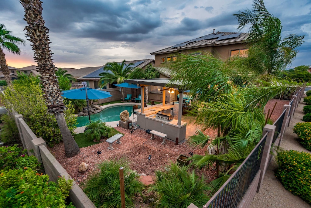 Experience the spacious charm of our backyard from a whole new perspective.