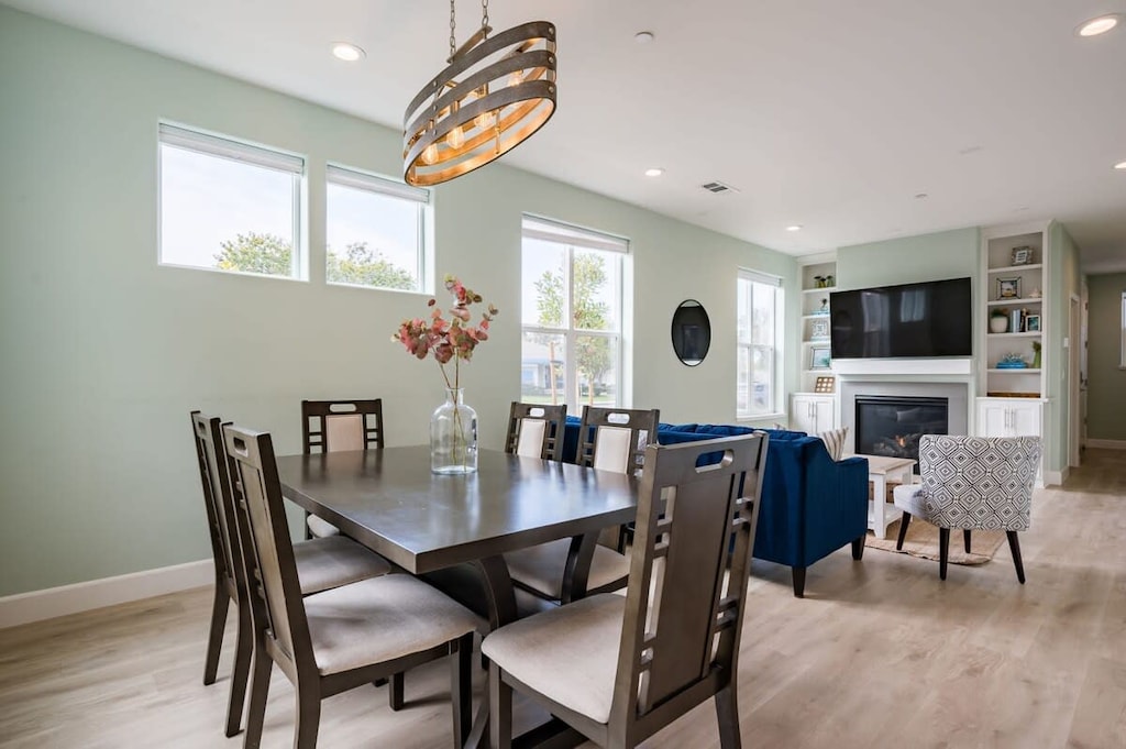 living and dining space flow together