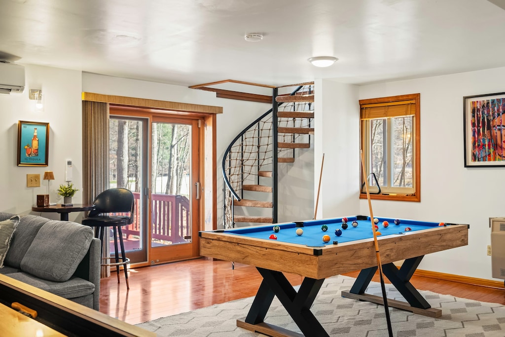 Challenge friends and family to a game on the pool table—perfect for fun and friendly competition!