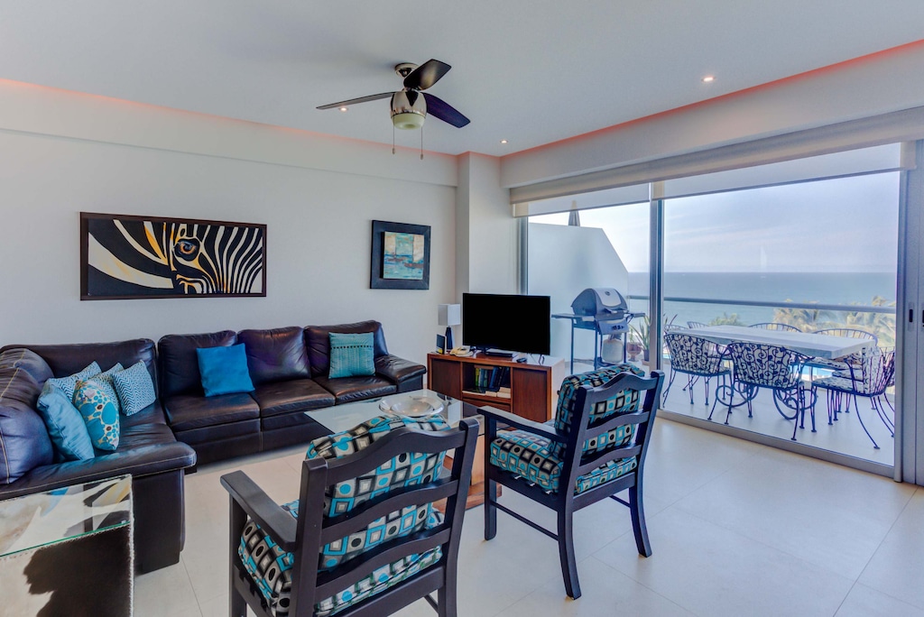 Living room and balcony
