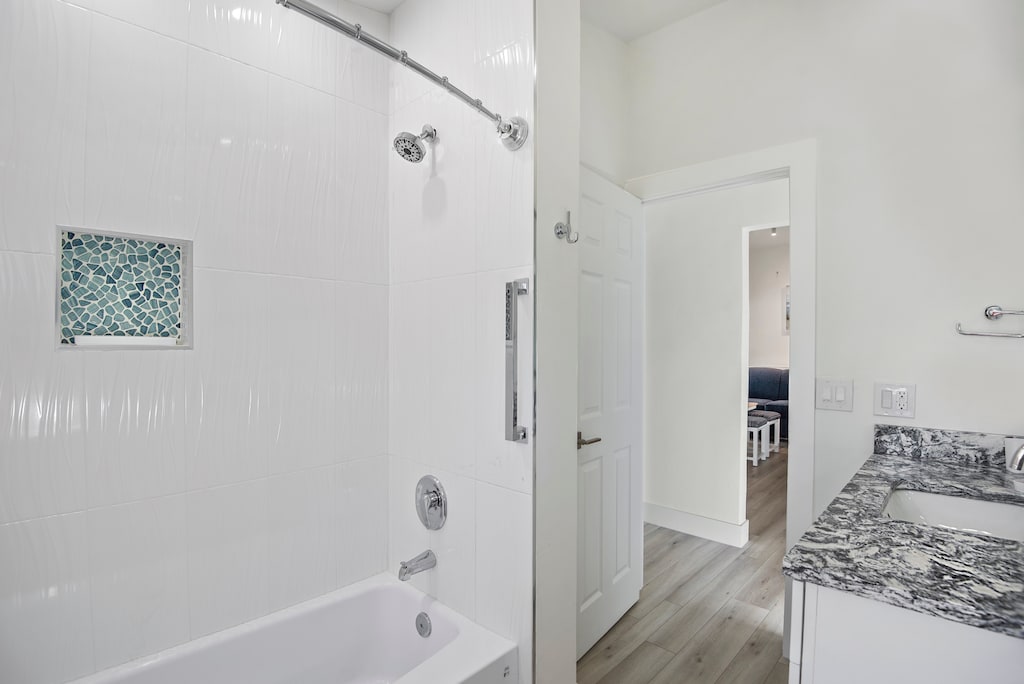 guest bathroom with shower.
