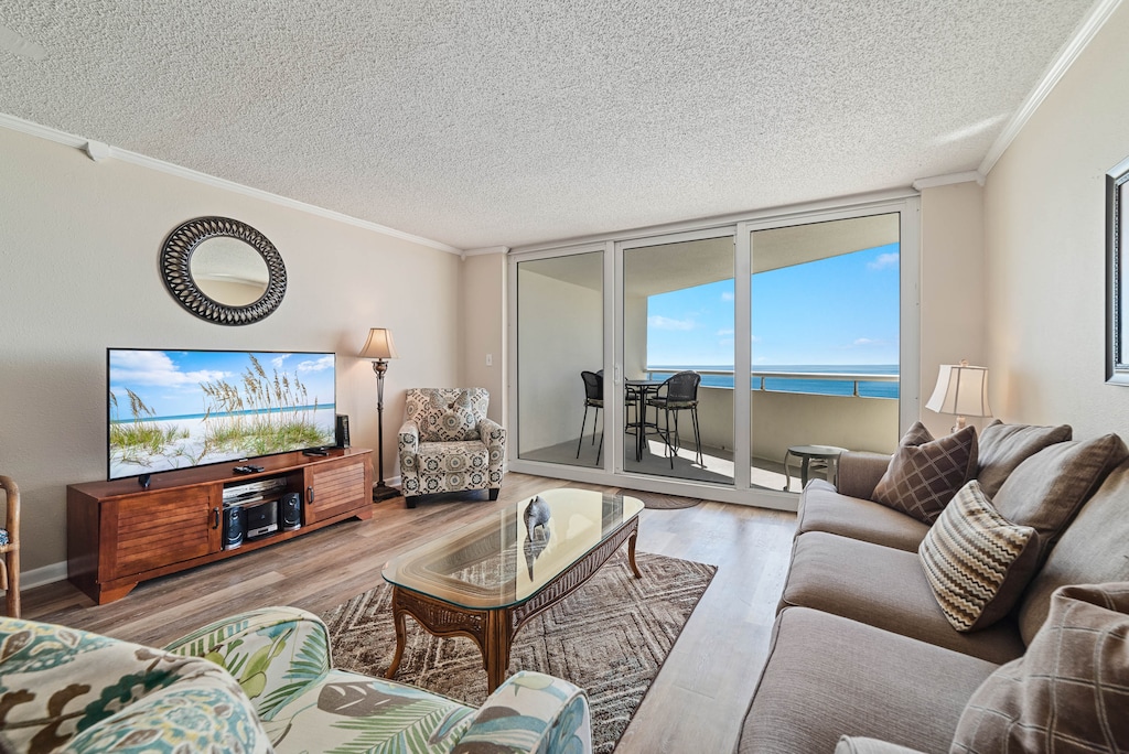 Living room with Gulf views