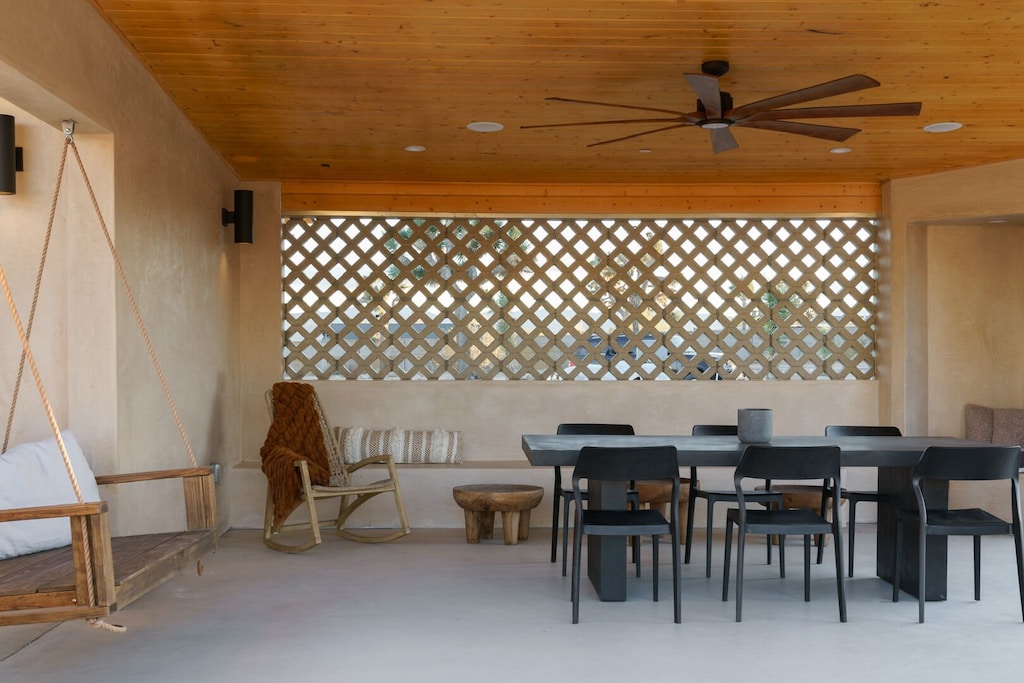 Dine alresco under the shaded seating area at Sage.