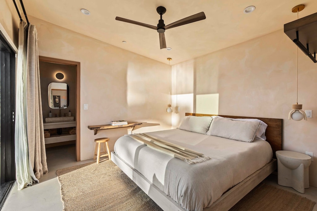 Primary bedroom at Sand.