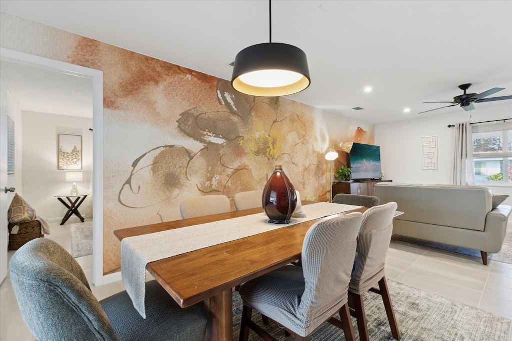 Modern design of dining area