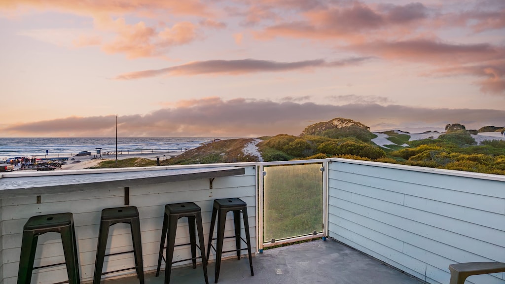 Enjoy ocean views from the balcony.