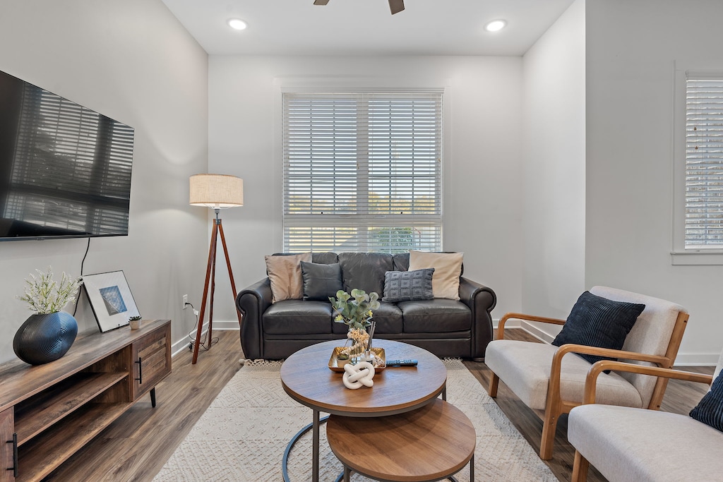 Relax and stay a while in our comfortably designed living room