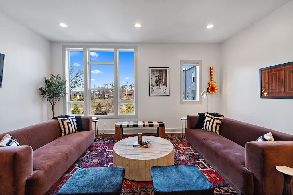 Earthy vibes living room - great place to chill and relax with your group!