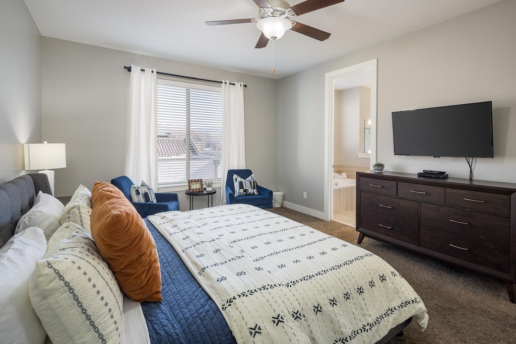 Primary Bedroom with King Bed and attached bathroom