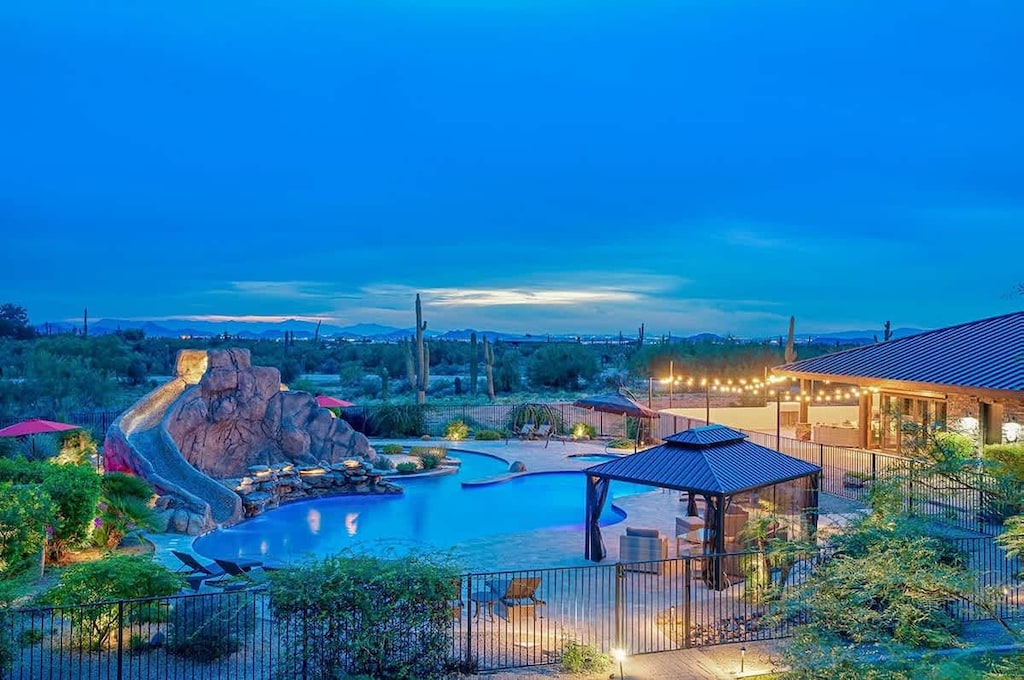 Your private 10-acre desert oasis awaits with resort-style pool, lazy river &  Sonoran Desert views.