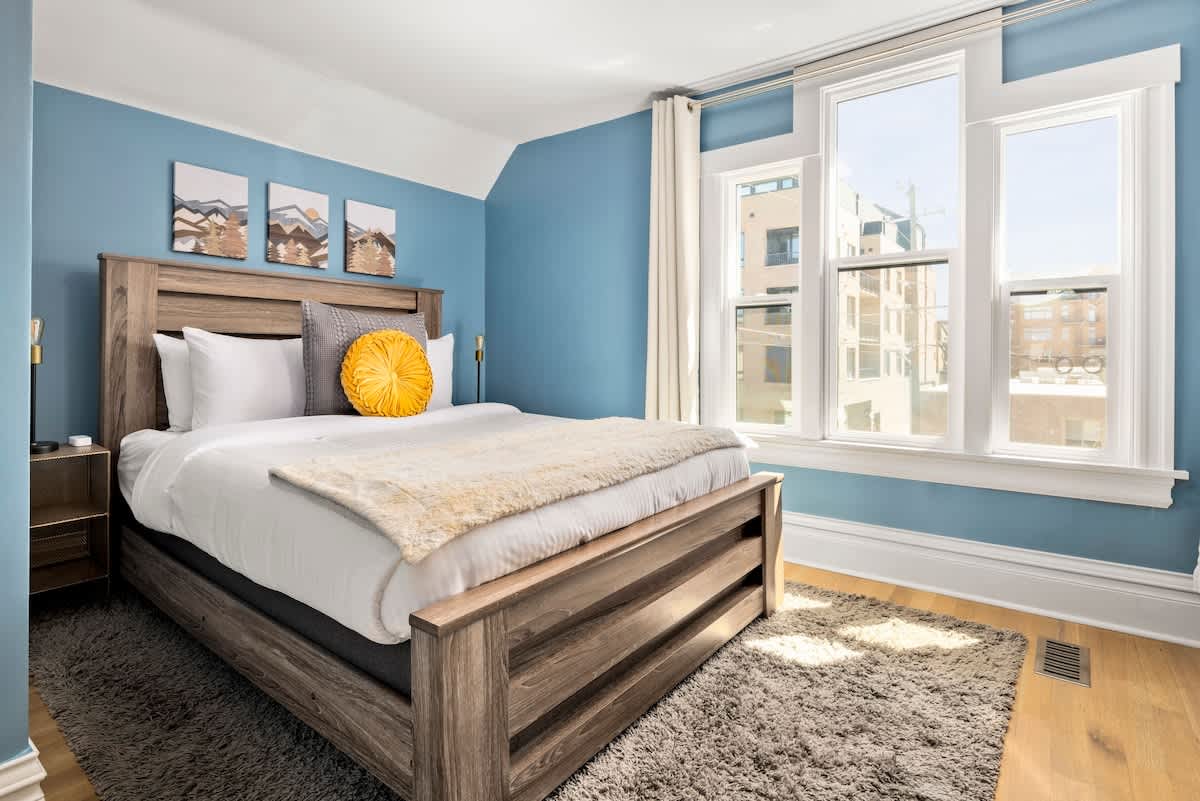 Primary bedroom with queen bed