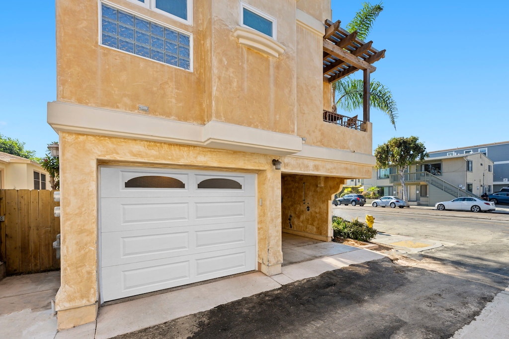 Narrow garage alley access