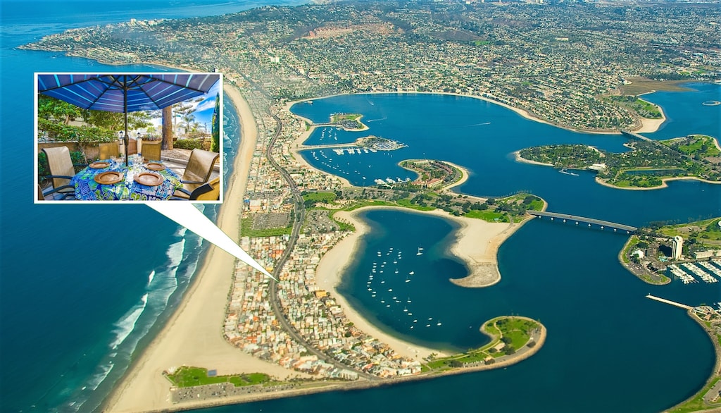 Right between the beach and bay