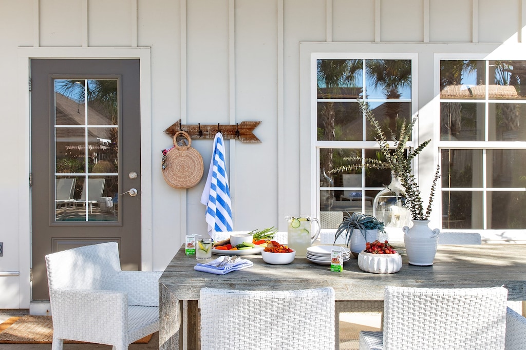 Outdoor dining area.