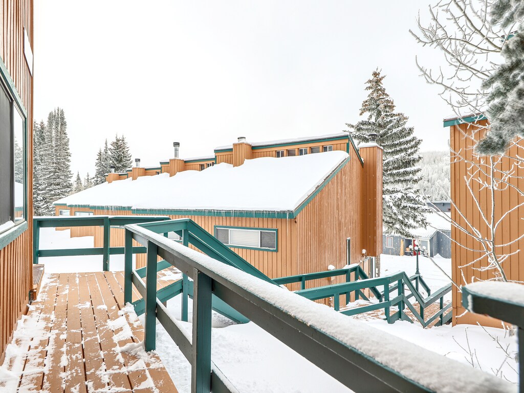 Winter views from the veranda, overlooking the snow-covered slopes for a perfect mountain retreat