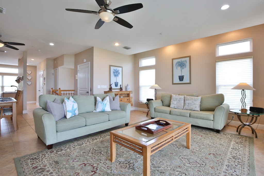 Living Room with Sleeper Sofa & Elevator Access