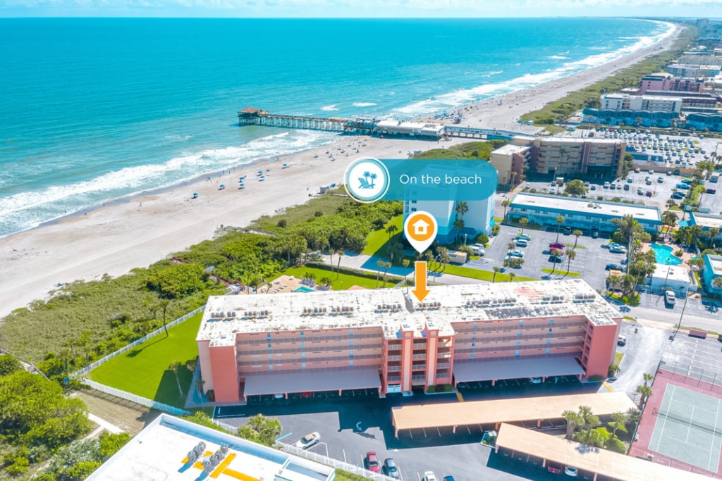 Cocoa Beach Towers is steps from the beach and the Cocoa Beach Pier