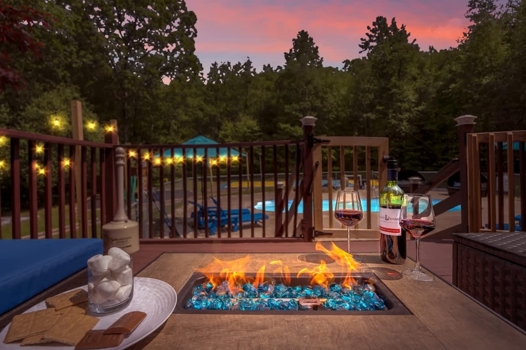 After a full day of fun and adventure, unwind at Wooded Retreat in the Poconos by the propane fire pit and enjoy s’mores under the stars on the rear deck.