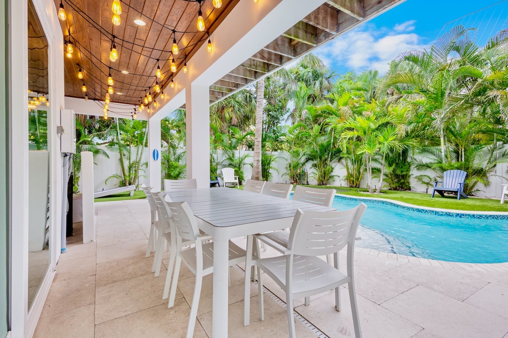 Outdoor dining table