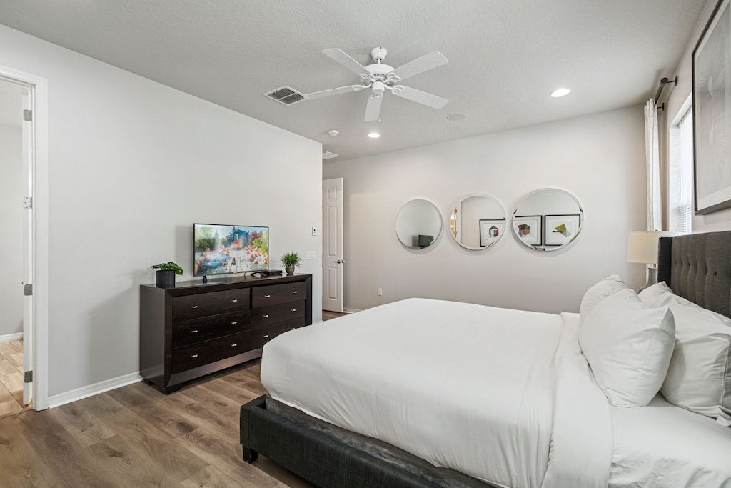 Bedroom 1 with a king size bed and a private bathroom