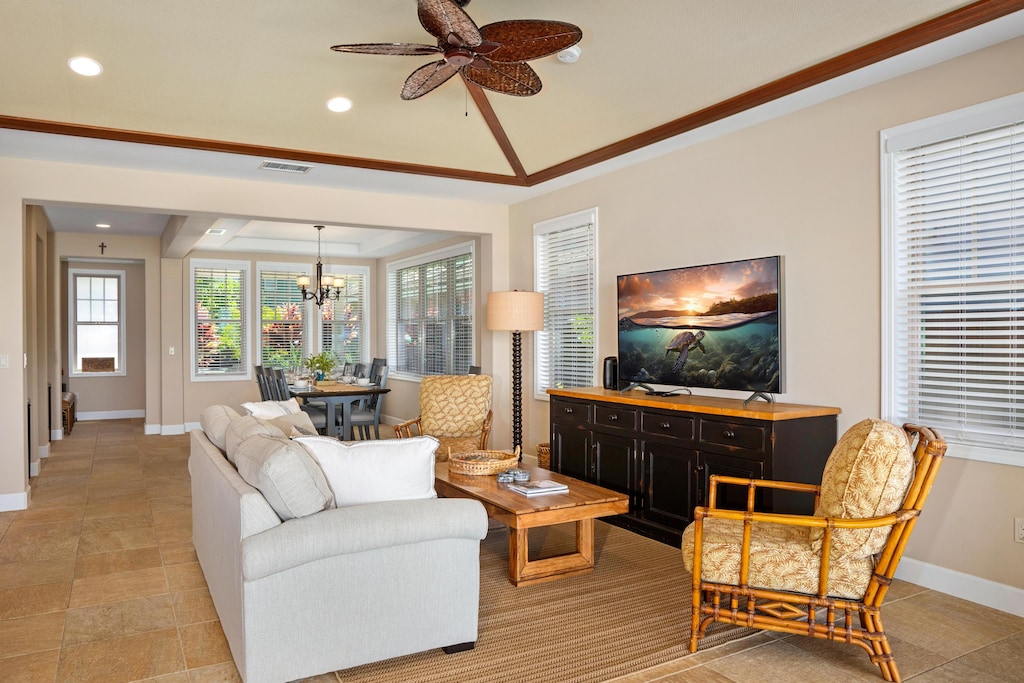 Enjoy lounging in the living room with smart TV